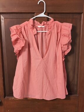 Ruffle Trimmed Blouse Sz XXL